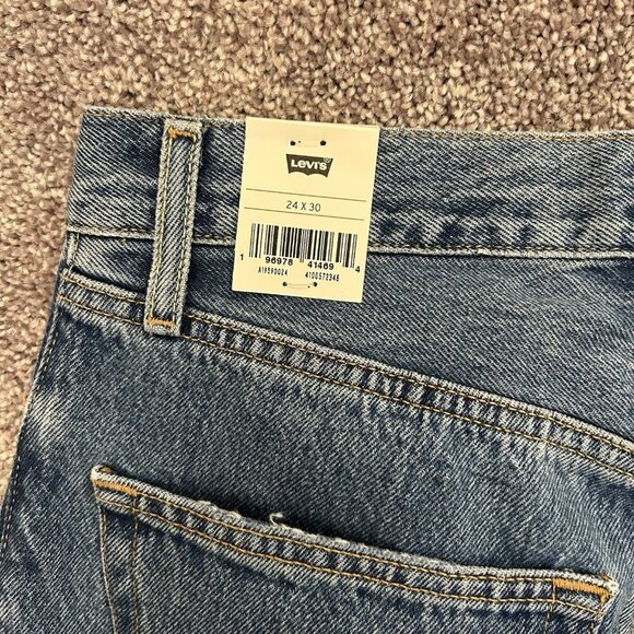 Levi's Women's 501 90s Jeans Size 24 x 30 Blue Distressed Mid Rise Loose NWT $98 - Picture 11 of 16